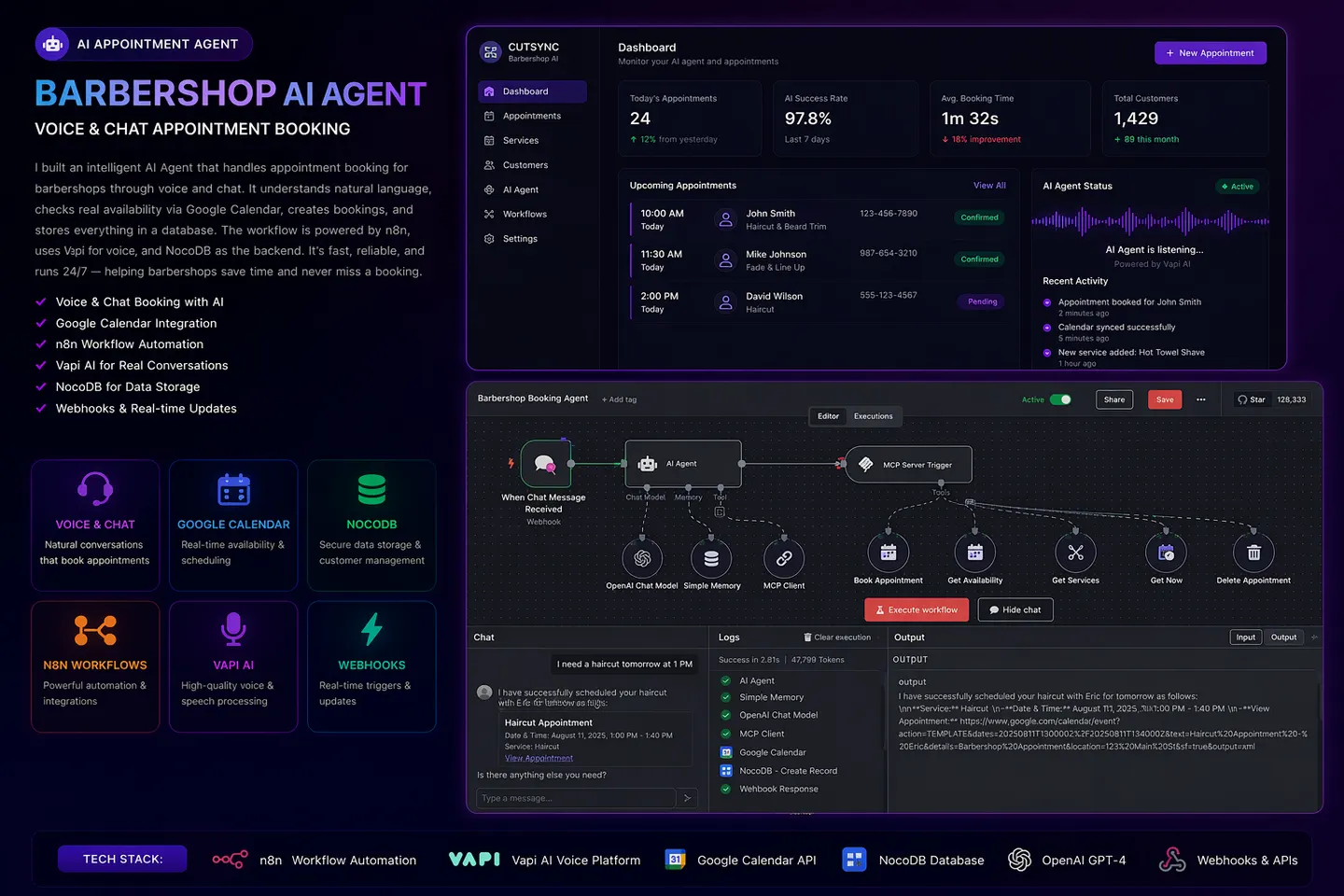 AI Booking Agent for a Barbershop