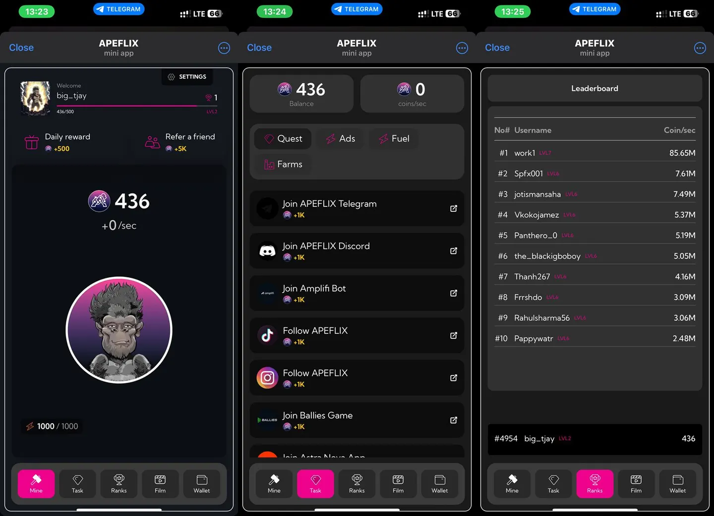 Telegram Mini App Tap Game for a Crypto Project