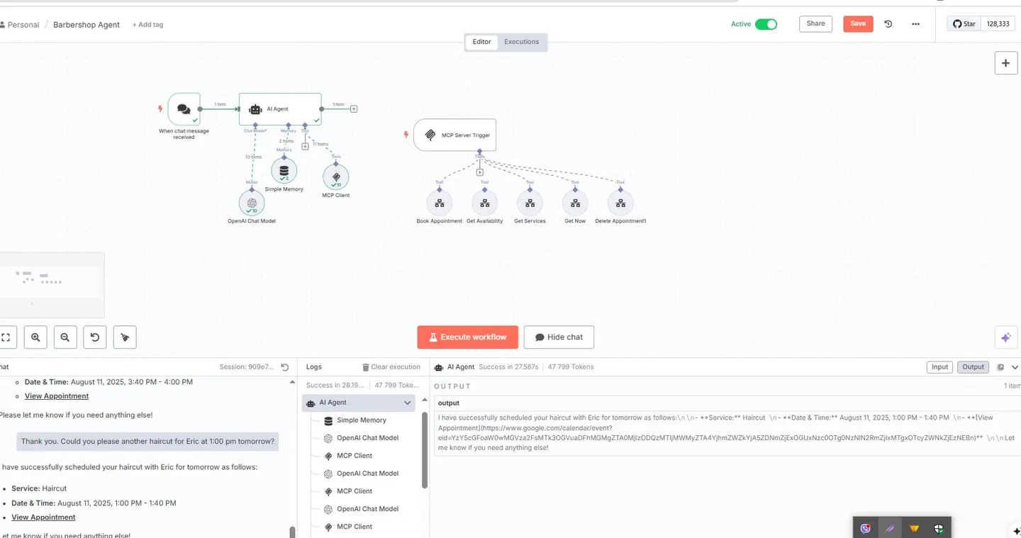 AI Booking Agent for a Barbershop